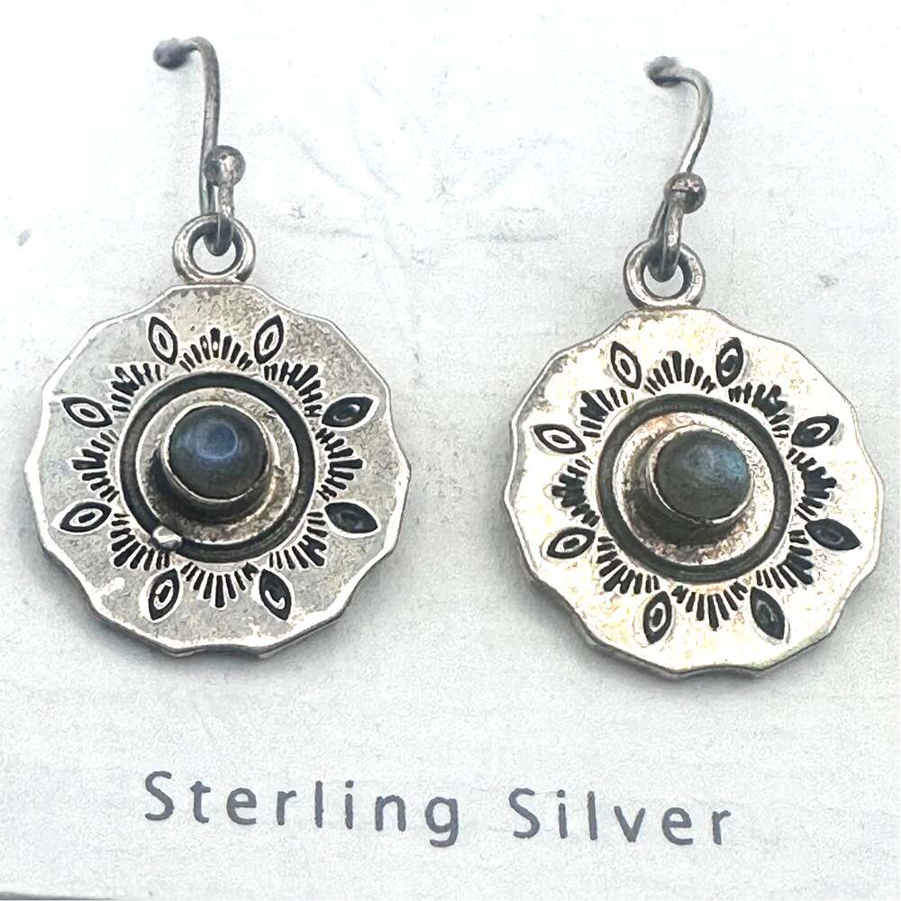 Tiger Mountain Sterling Silver Earring NWT Round Coastal Cowgirl Western Jewelry